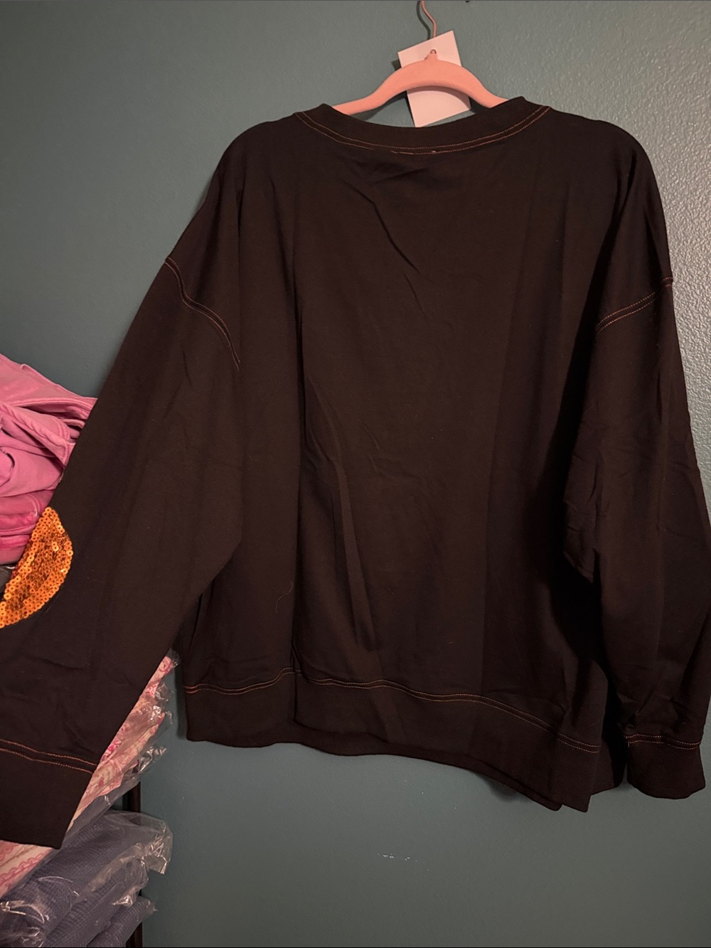 BiBi Black Sequin Pumpkin & Ghost Crewneck Sweater - Picture 2 of 2